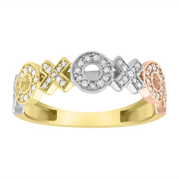 10K 0.28CT D-RING LDS RDS "XO" PRONG
